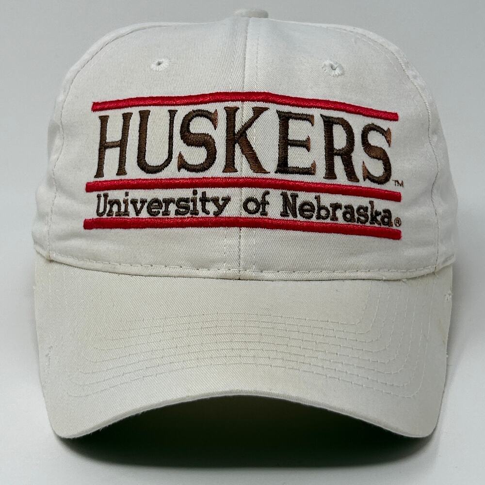 Vintage Nebraska Cornhuskers Hat Baseball Cap 3 Bar Line The Game Snapback White